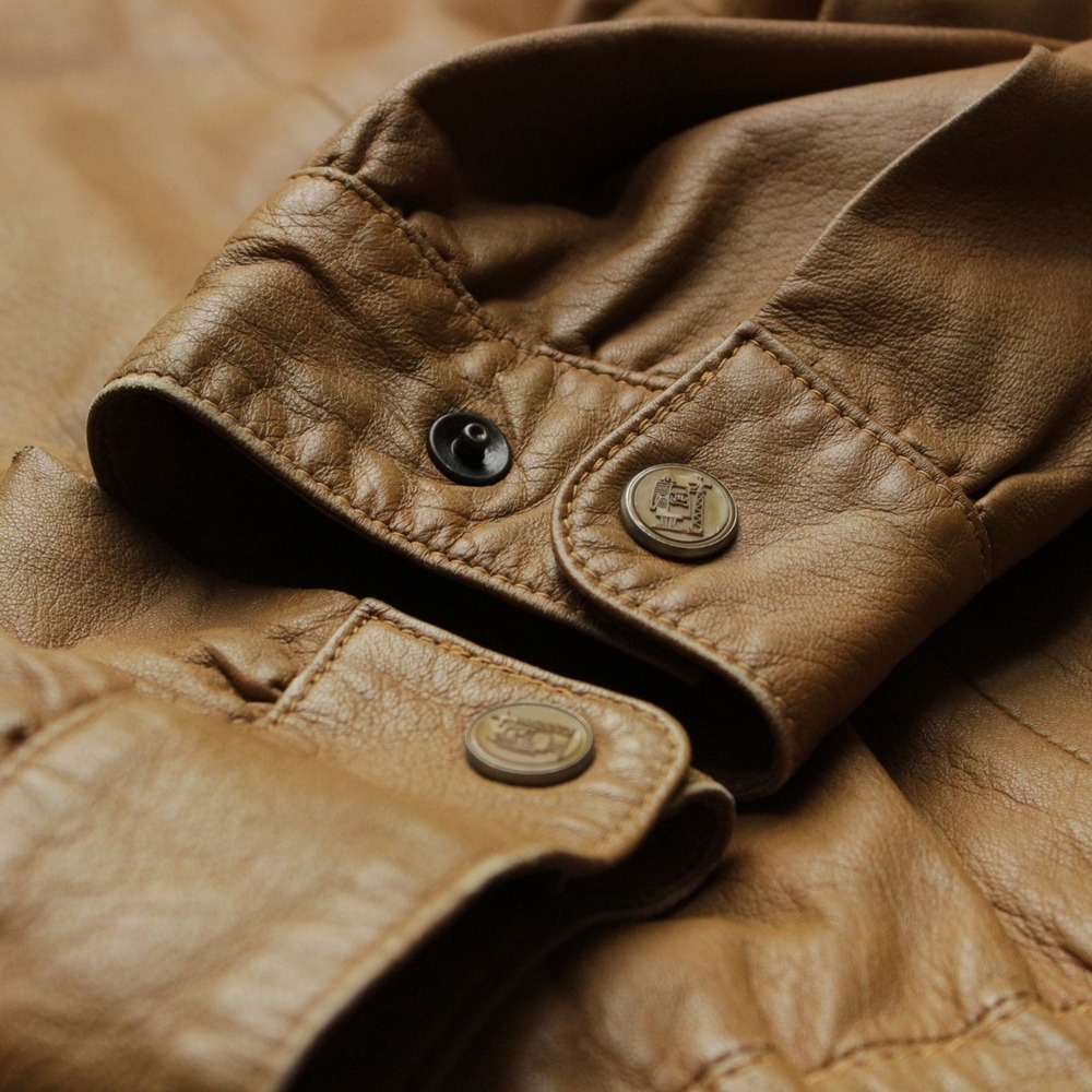 Vintage Louis Feraud Monsieur Jacket Mens 50 Brown Leather Western Blouson Zip - Picture 8 of 8